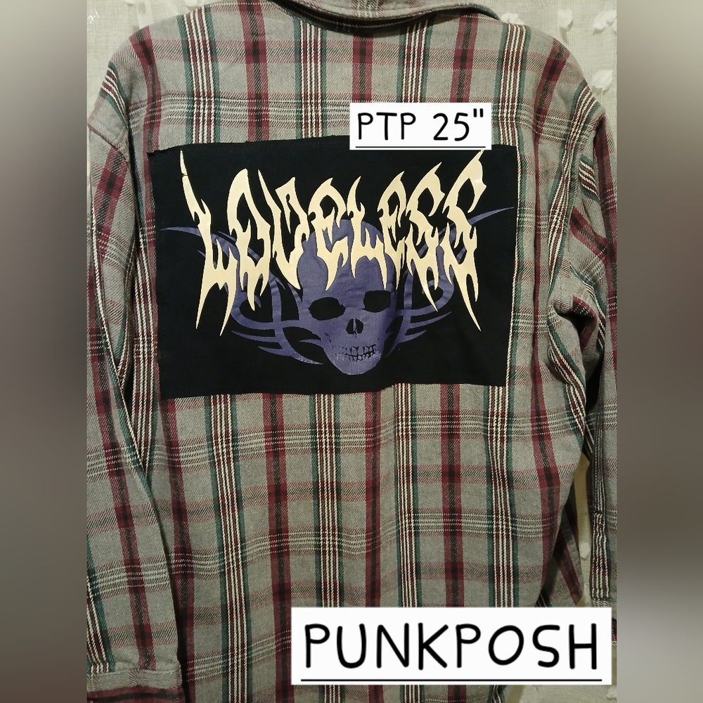 UPCYCLED UNISEX LOVELESS GRAPHIC ON FLANNEL